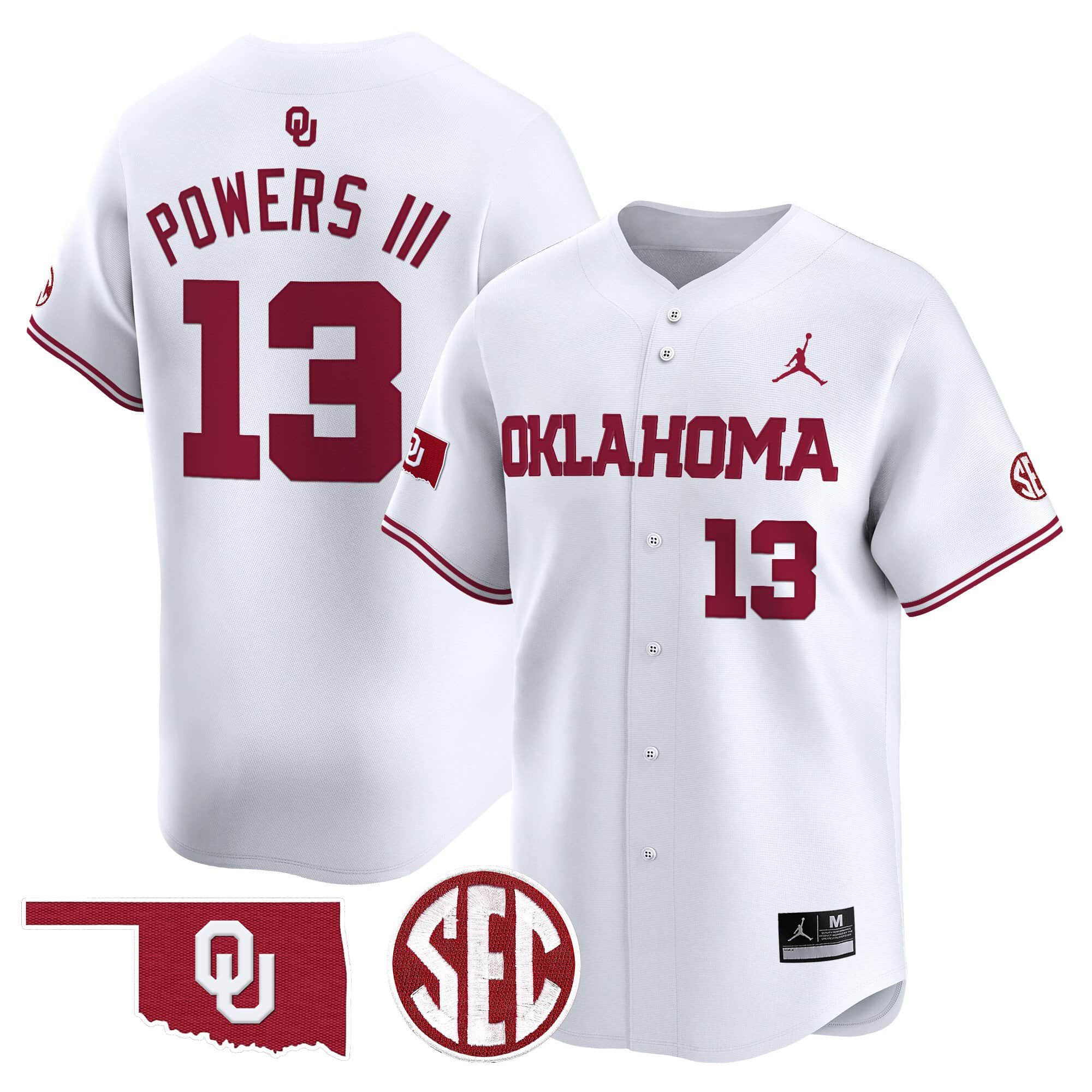 Men Oklahoma Sooners #13 Powers iii White 2024 Vapor Premier Limited NCAA Jersey